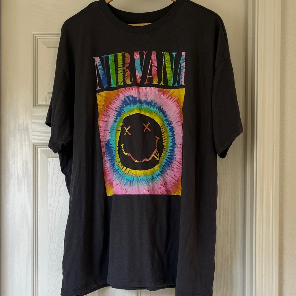 NIRVANA Multicolor Tie-Dye Smiley T-Shirt